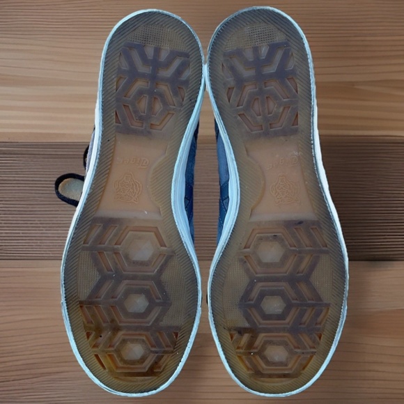 RARE Onitsuka Tiger ASICS Mens 9.5 Black Leather Gray Suede Fabre Hi Tops Shoes - Picture 9 of 11